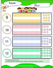 okul öncesi 1 sayısı çizgi çalışması